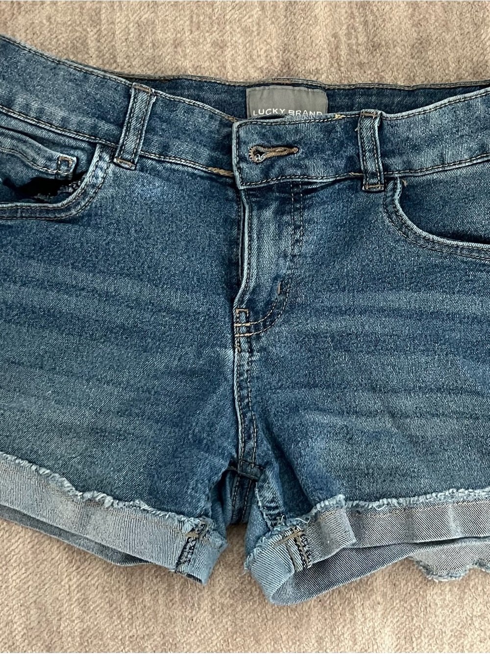 Lucky Brand Blue Denim Frayed Hem Cutoff Shorts